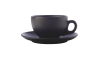 AX0355 Чашка для капучино с блюдцем CAVIAR BLACK, фарфор, диам. 15,5 см, 250 мл - 1