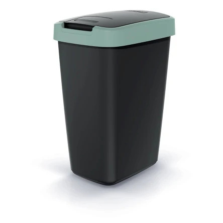 Смітник Compacta Q прямокутна 12л чорна з кришкою мокко (60789-5) - 1 Смітник Compacta Q прямокутна 12л чорна з кришкою мокко (60789-5) - 1