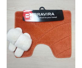Килимок під унітаз TM Bravira серія Classik (50х60см) терракотовий-Brick, поліпропілен ( CLT201825-182)
