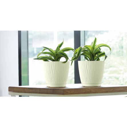 Горщик для квітів Prosperplast SANDY з підставкою 11х10см кремовий (26798-728) - 2