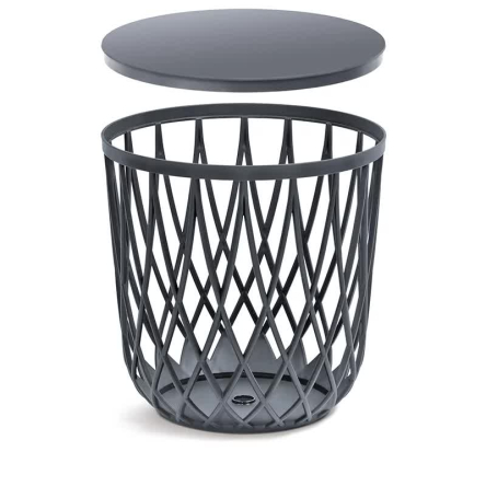 Кошик ажурний Prosperplast з дерев'яною кришкою багатофункціональний 33.7х29.2см антрацит (74765-433) - 1