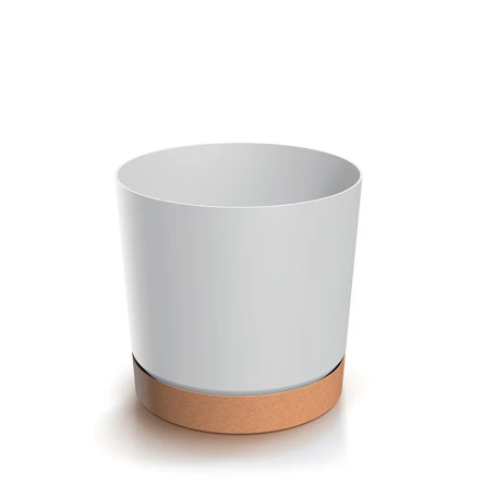 Горщик для квітів Prosperplast TUBO PM 17.8х17.8х15.7см круглий з підставкою EECO WOOD білий (66934-449) - 1 Горщик для квітів Prosperplast TUBO PM 17.8х17.8х15.7см круглий з підставкою EECO WOOD білий (66934-449) - 1