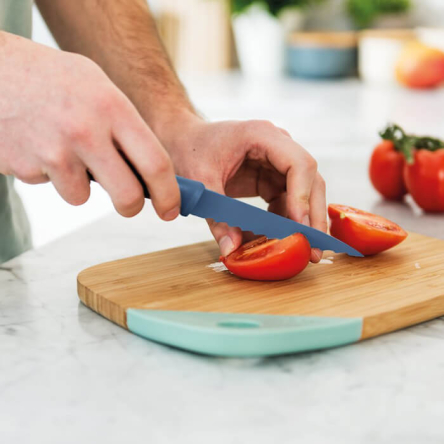 Ніж універсальний BergHOFF LEO із зубчастим лезом та покриттям блакитний 11.5см (3950114) - 3