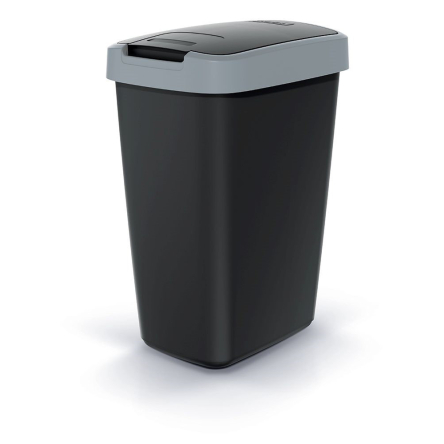 Мусорка Prosperplast Compacta прямоугольная 45л черная с серой крышкой (60888-429) - 1