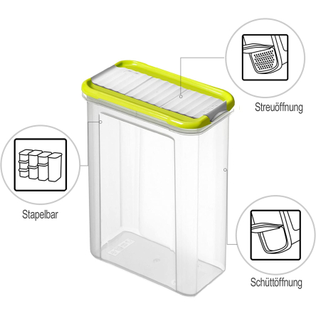 Ємність для зберігання з двома отворами Rotho DOMINO 1.5л (RTH-17427) - 3