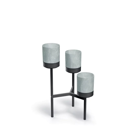 Підставка для квітів Prosperplast з 3-ма сірими горщиками, 54х49х80.5см (69478-422) - 1 Підставка для квітів Prosperplast з 3-ма сірими горщиками, 54х49х80.5см (69478-422) - 1