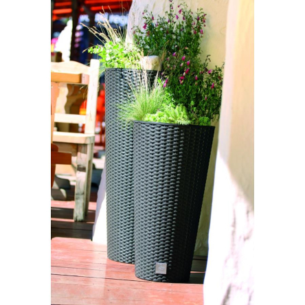 Горшок для цветов Prosperplast RATO тубус с вставкой 40х76см антрацит (77968-433) - 6