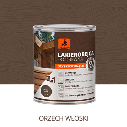 Лак-морилка для дерева 700мл орех грецкий (DRG-63885) - 1 Лак-морилка для дерева 700мл орех грецкий (DRG-63885) - 1