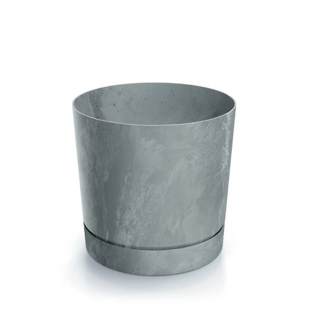 Горщик для квітів Prosperplast TUBO P BETON EFFECT 17.8х17.8х17.5см круглий із підставкою бетон (72232-422) - 1 Горщик для квітів Prosperplast TUBO P BETON EFFECT 17.8х17.8х17.5см круглий із підставкою бетон (72232-422) - 1