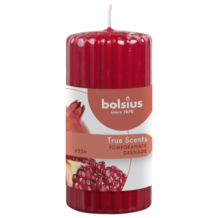Свеча ароматическая Bolsius True Scents Granat столбик ребристая 5.8х12см (BOL-266715) - 1 Свеча ароматическая Bolsius True Scents Granat столбик ребристая 5.8х12см (BOL-266715) - 1