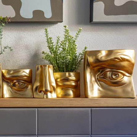 Ваза Rituali Domestici AUGUSTO NOSE GOLD, кераміка, 9,5 х 8 х 13 см - 4