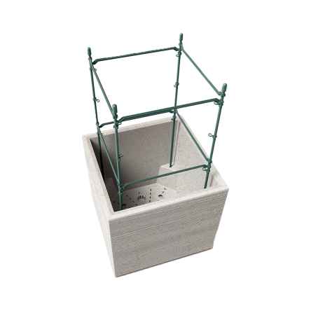 Горщик для квітів Prosperplast Madera Square Eco Wood 28.8х28.8х29см квадратний, білий (82740-449) - 2