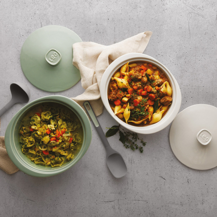 Форма с крышкой круглая BergHOFF LEO BALANCE керамическая диаметр 24см, 4.5л зеленая (3950512) - 4