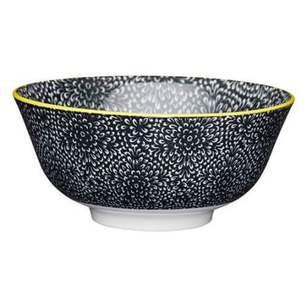 Миска Kitchen Craft BLACK FLORAL, кераміка, діам. 16 см, 500 мл - 1 Миска Kitchen Craft BLACK FLORAL, кераміка, діам. 16 см, 500 мл - 1