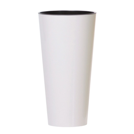 Горшок для цветов Prosperplast TUBUS SLIM 15х29см с вкладышем глянцевый белый (75946-449) - 2