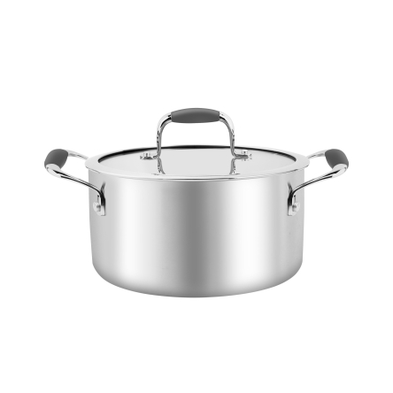 Кастрюля с крышкой BRAVIRA из нержавеющей стали 3.9л, размер – 20х12.5см, индукционное дно (BR8103-20) - 1