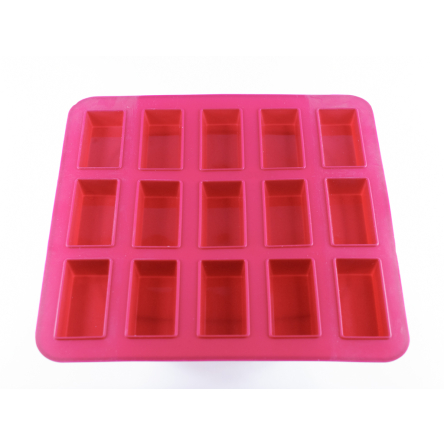 Форма силіконова MysSilicone для випікання Прямокутник 15шт малинова (MYS-611) - 1