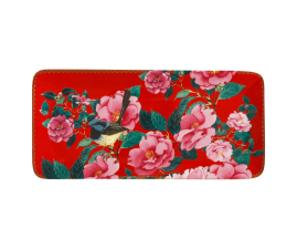 HV0175 Блюдо сервировочное TEAS&amp;C`S Silk Road Cherry Red, фарфоровое, 33 х 15,5 см