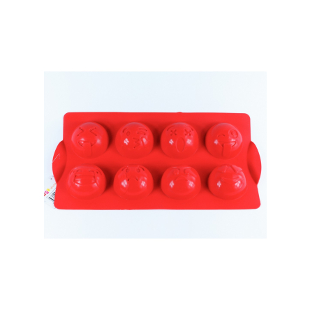 Форма силіконова MysSilicone для випікання кексів Смайлик 8 осередків 33х17.5х3см червона (MYS-41038) - 1