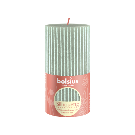 Свеча Рустик Bolsius Silhouette столбик 19х6.8см нефритовые полосы (BOL-720368) - 1 Свеча Рустик Bolsius Silhouette столбик 19х6.8см нефритовые полосы (BOL-720368) - 1
