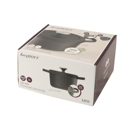 Каструля BergHOFF LEO GRAPHITE, чавун діаметр 20см, 3л (3950617) - 2 Каструля BergHOFF LEO GRAPHITE, чавун діаметр 20см, 3л (3950617) - 2