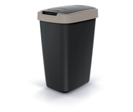 Смітник Prosperplast Compacta прямокутний 45л чорний з кришкою мокко (60888-5)