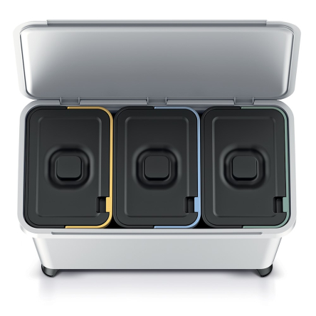 Сортувальник Prosperplast Systema 3х10л з кришкою та ніжками світло-сірий (62776-427) - 3