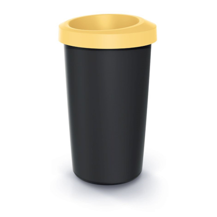 Смітник Prosperplast Compacta R круглий 25л чорний з відкритою жовтою кришкою (61038-1215) - 1 Смітник Prosperplast Compacta R круглий 25л чорний з відкритою жовтою кришкою (61038-1215) - 1