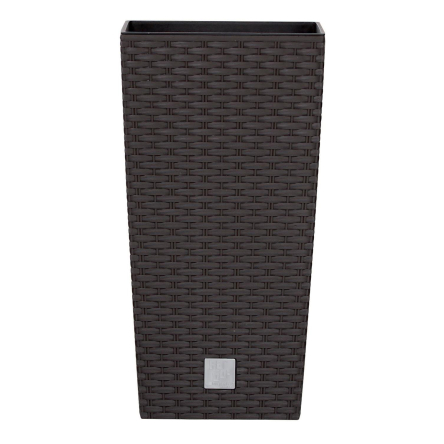 Горщик для квітів Prosperplast RATO квадратний високий із вставкою 20х38см коричневий (78962-440) - 2