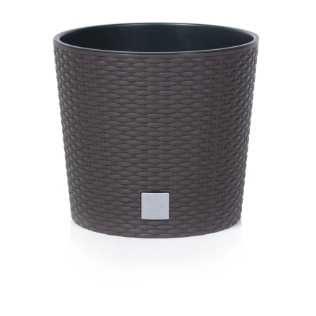 Горшок для цветов Prosperplast RATO круглый низкий с вставкой 20х19см коричневый (71998-440) - 2