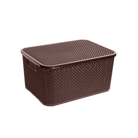 Ящик для зберігання BRANQ RATTAN з кришкою 7л шоколад (BRQ-1722.4) - 1
