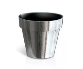 Горщик для квітів CUBE chrome silver 11х9.7см темний (71966)