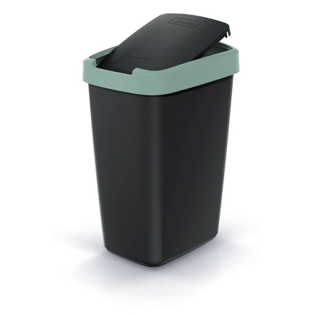 Мусорка Prosperplast Compacta прямоугольная 12л черная с серой крышкой (60789-429) - 2