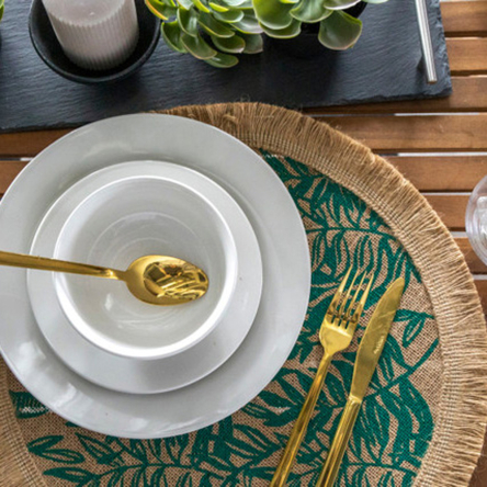 Набір плейсматів Creative Tops Green Leaf, джут, діам. 41 см, 4 пр. - 3