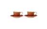 HV0167 Набір чашок для еспресо з блюд. TEAS &amp; C`S Silk Road Cherry Red, діам. 12,5 см, 85 мл, 2 шт - 1