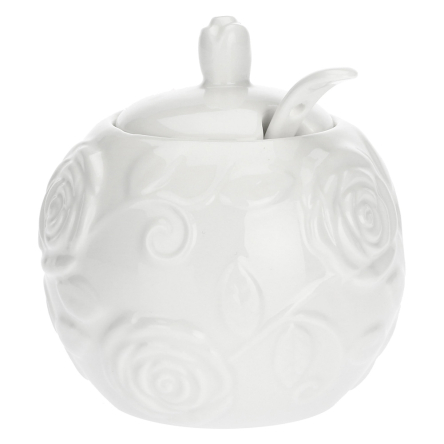 P003801300 Цукорниця з ложкою La Porcellana Bianca FLORENTINA, порцеляна, 270 мл - 1
