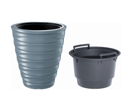 Горщик для квітів Prosperplast FREZE 40х40х41.9см із вкладишем світло-сірий (61406-443)