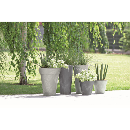 Горшок для цветов Prosperplast TUBUS SLIM EFFECT 30х30х60см круглый с вкладышем маренго мраморный (66558-425) - 3