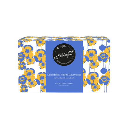 Набор мини-свечей в стакане Bougies La Française DUO, желто-голубые, 6 х 7 см, 70 г, 2 шт. - 3