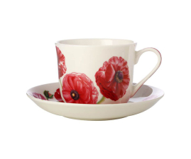 JY0035 Чашка з блюдцем Ranunculus FLORIADE порцелянова, 480 мл