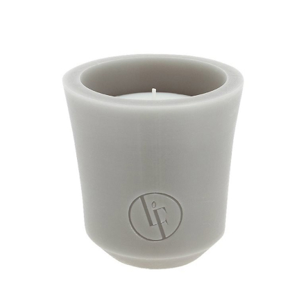 Свеча в подсвечнике из воска Bougies La Française, серая, 13 х 13,5 см, 370 г - 1