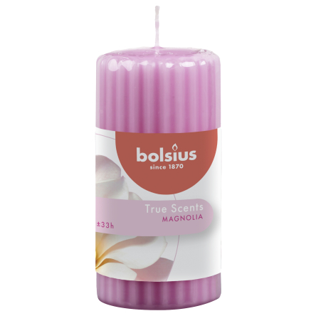Свічка ароматична BolsiusTrue Scents Magnolia стовпчик ребриста 12х5.8см (BOL-266704) - 1