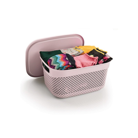 Кошик для зберігання UCS DROP DESIGN прямокутний з кришкою 3.3л пудрово-рожевий (UCS-116200.1) - 1 Кошик для зберігання UCS DROP DESIGN прямокутний з кришкою 3.3л пудрово-рожевий (UCS-116200.1) - 1
