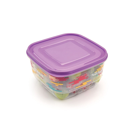 Емкость Uscan Plastic TRENDY квадратная 3.6л прозрачная с рисунком (UCS-98007) - 1