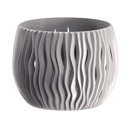 Горшок для цветов круглый Prosperplast Sandy Bowl с вкладышем 18х14см мокка (22981-7529) - 2