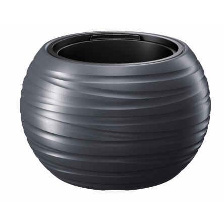 Горшок для цветов Prosperplast MAZE круглый с вкладышем 44х30см антрацит (89038-433) - 2