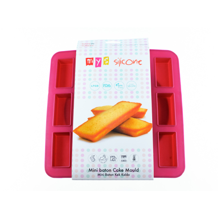 Форма силіконова MysSilicone для випікання Прямокутник 12шт малинова (MYS-610) - 2