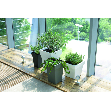 Горшок для цветов Prosperplast LOFLY квадратный высокий 30х44см серый (70722-405) - 2