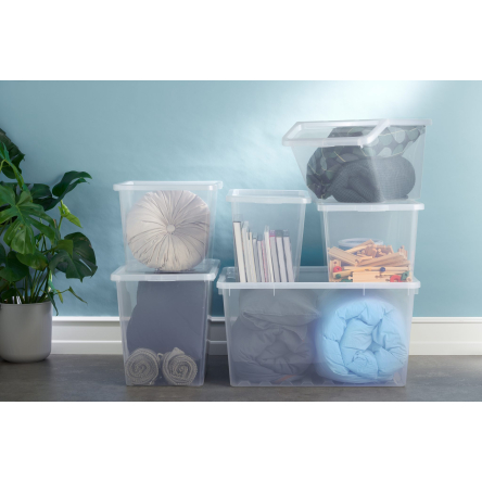 Ящик для хранения Plast Team BASIC с крышкой 31л прозрачный (TEA-2297) - 4