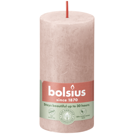 Свеча Рустик Bolsius SHINE столбик 10х5см розовая (BOL-770339) - 1